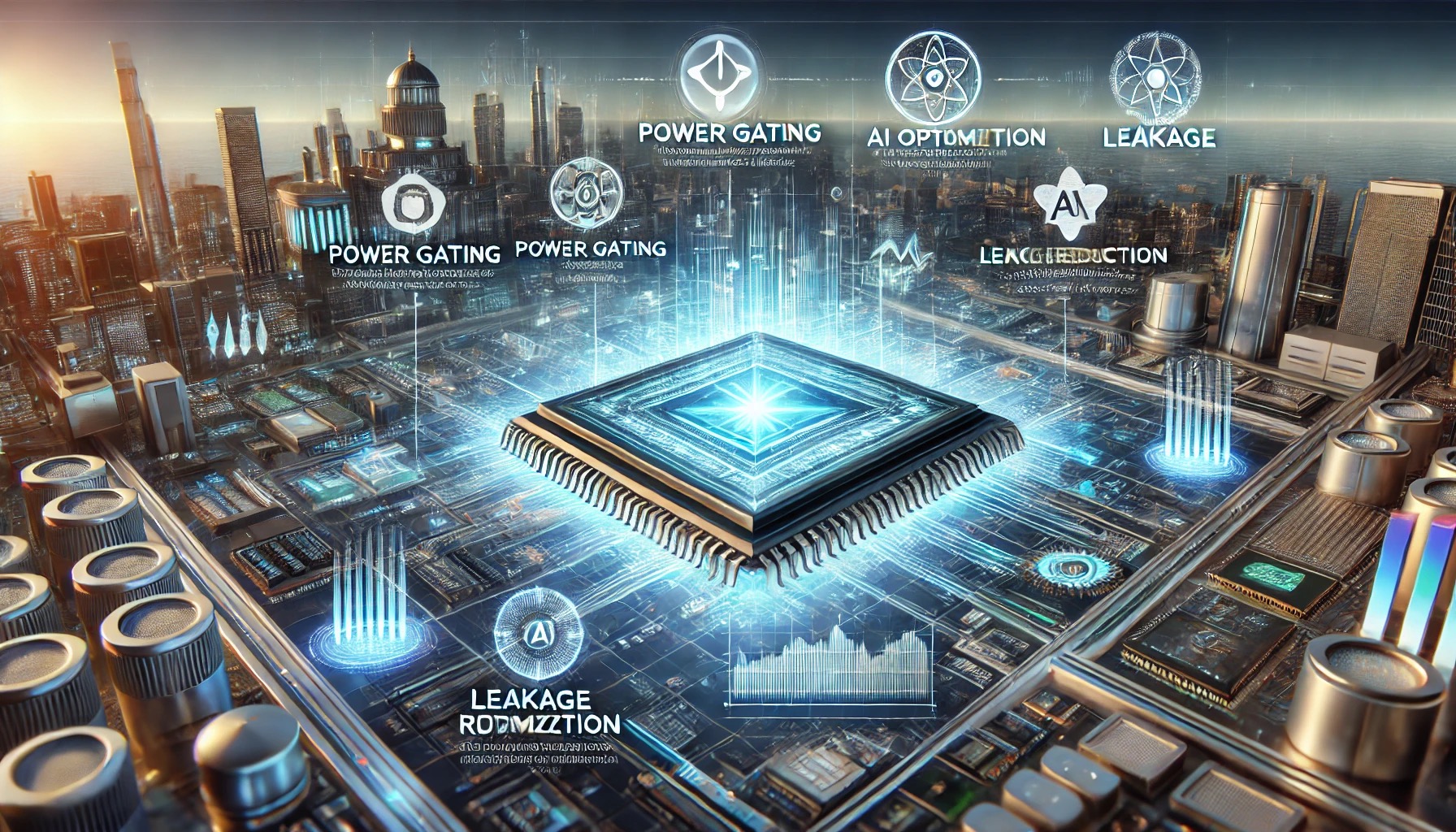 Power efficiency in chip design illustration